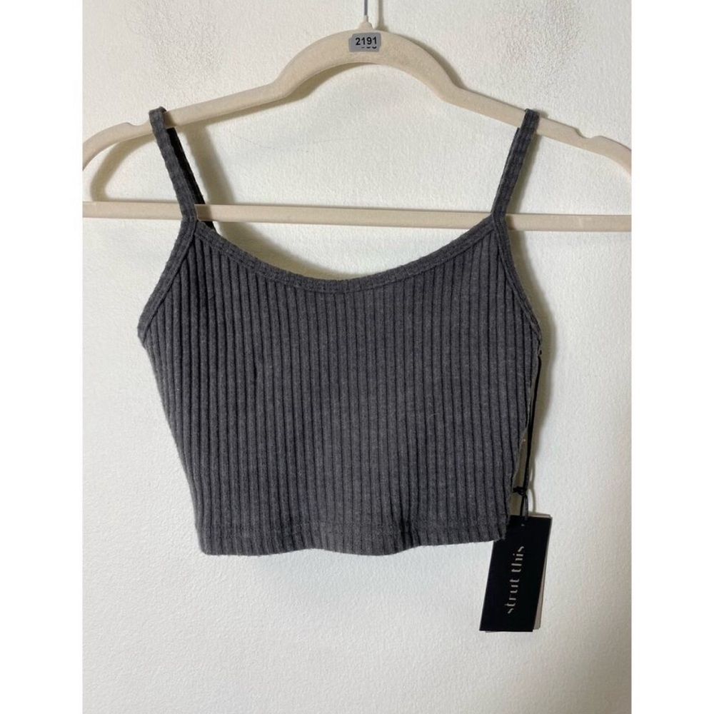 NWT strut this Noah gray ribbed tank bralette - Picture 2 of 4